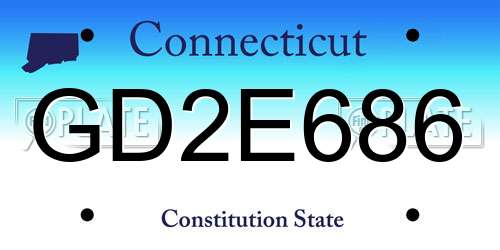 GD2E686 Connecticut License Plate