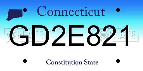 GD2E821 Connecticut License Plate