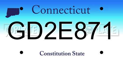 GD2E871 Connecticut License Plate