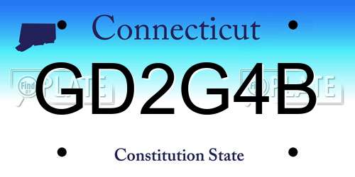 GD2G4B Connecticut License Plate