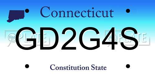 GD2G4S Connecticut License Plate