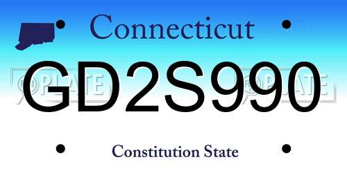 GD2S990 Connecticut License Plate