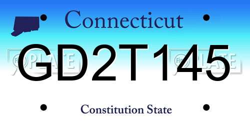 GD2T145 Connecticut License Plate