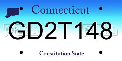 GD2T148 Connecticut License Plate