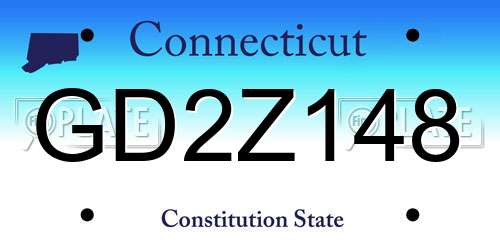 GD2Z148 Connecticut License Plate