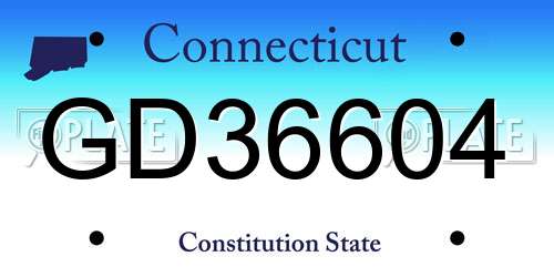 GD36604 Connecticut License Plate