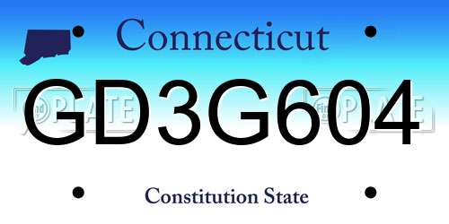 GD3G604 Connecticut License Plate