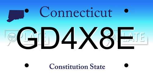 GD4X8E Connecticut License Plate