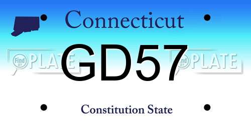 GD57 Connecticut License Plate