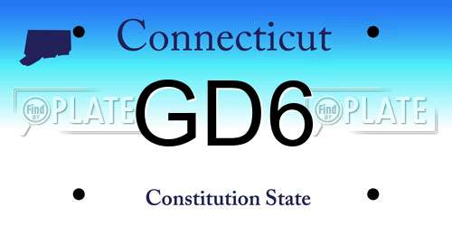 GD6 Connecticut License Plate