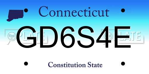 GD6S4E Connecticut License Plate