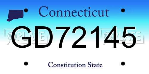 GD72145 Connecticut License Plate