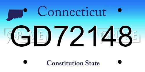GD72148 Connecticut License Plate