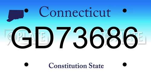 GD73686 Connecticut License Plate