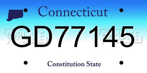 GD77145 Connecticut License Plate