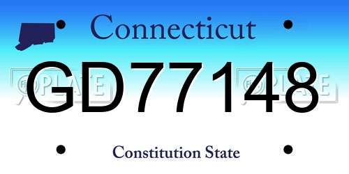 GD77148 Connecticut License Plate