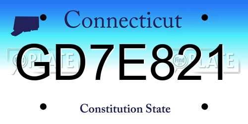 GD7E821 Connecticut License Plate