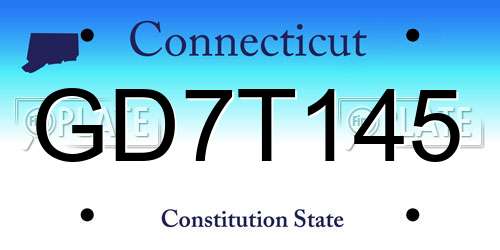 GD7T145 Connecticut License Plate