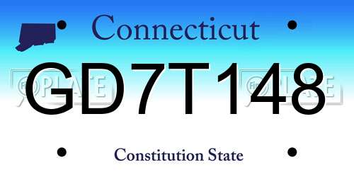 GD7T148 Connecticut License Plate