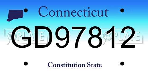 GD97812 Connecticut License Plate