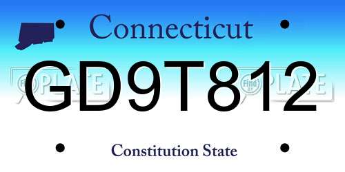 GD9T812 Connecticut License Plate