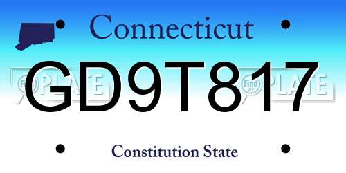 GD9T817 Connecticut License Plate