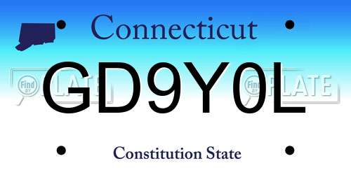 GD9Y0L Connecticut License Plate