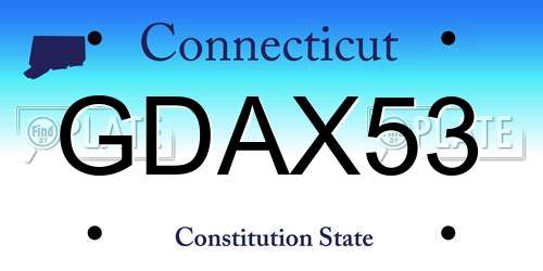GDAX53 Connecticut License Plate