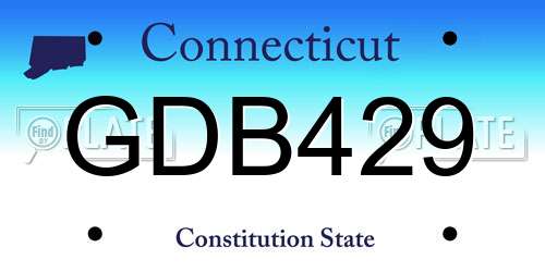 GDB429 Connecticut License Plate
