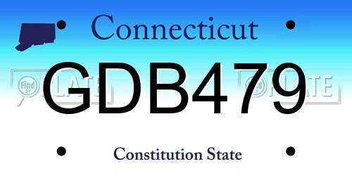 GDB479 Connecticut License Plate