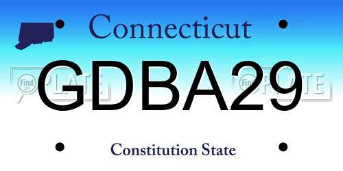GDBA29 Connecticut License Plate