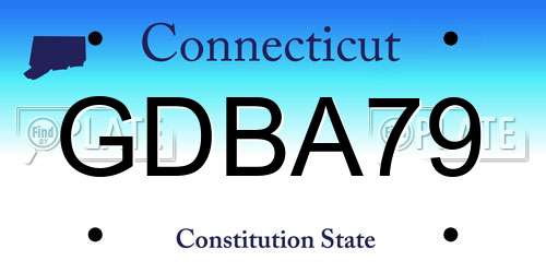 GDBA79 Connecticut License Plate