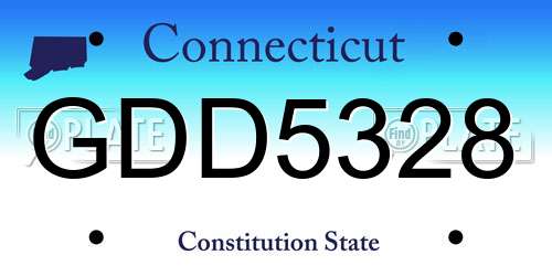 GDD5328 Connecticut License Plate