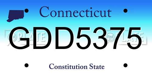 GDD5375 Connecticut License Plate