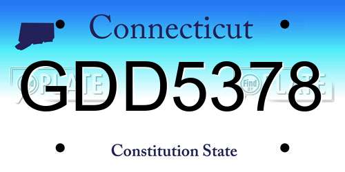 GDD5378 Connecticut License Plate