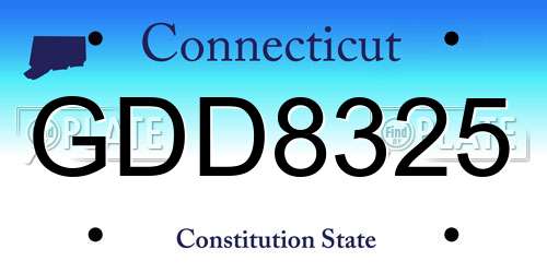 GDD8325 Connecticut License Plate