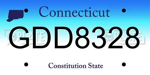 GDD8328 Connecticut License Plate