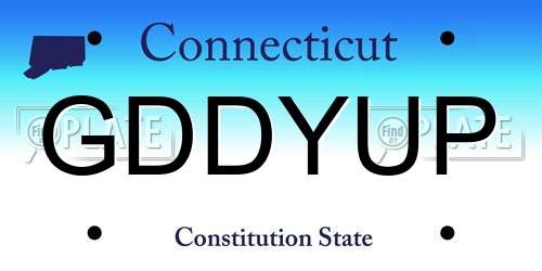 GDDYUP Connecticut License Plate