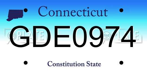 GDE0974 Connecticut License Plate