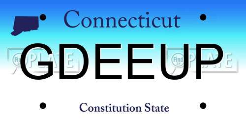 GDEEUP Connecticut License Plate