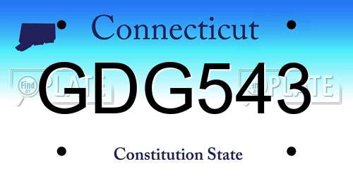 GDG543 Connecticut License Plate