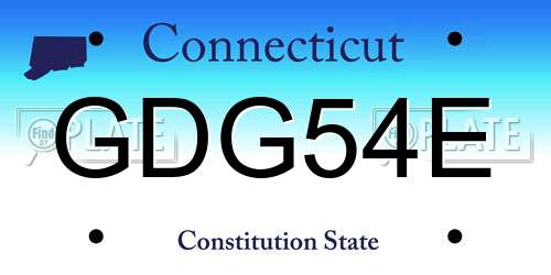 GDG54E Connecticut License Plate