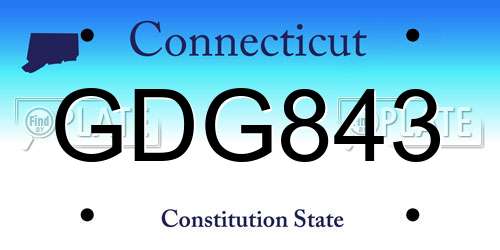 GDG843 Connecticut License Plate