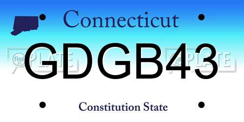 GDGB43 Connecticut License Plate