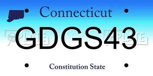GDGS43 Connecticut License Plate