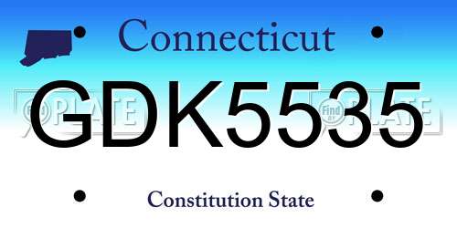 GDK5535 Connecticut License Plate