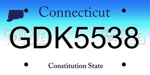 GDK5538 Connecticut License Plate
