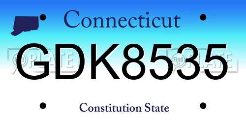 GDK8535 Connecticut License Plate