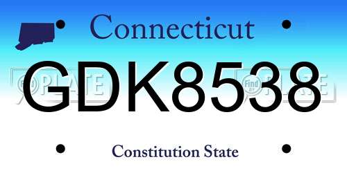 GDK8538 Connecticut License Plate