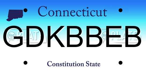 GDKBBEB Connecticut License Plate